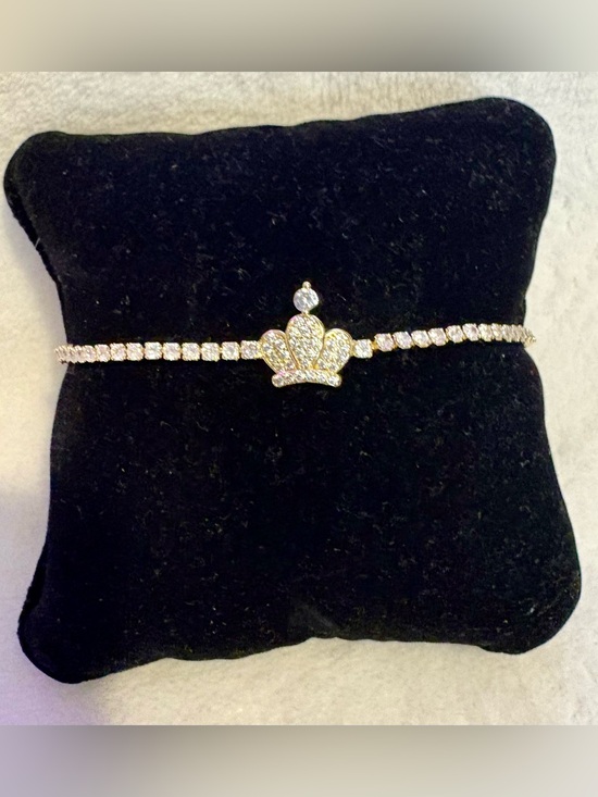 Jewelry - Crown Pavé Tennis Bracelet - Gold Crystal Accent